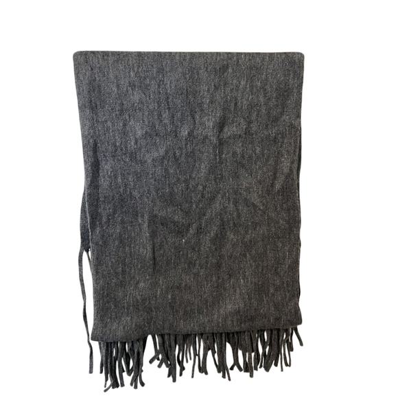 Lucky Brand Unisex Gray Fringed Winter Scarf - NEW WITH TAGS - MSRP $69.50 - Picture 3 of 7